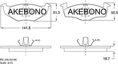 Akebono AN-4314KE - Kit de plaquettes de frein, frein à disque cwaw.fr