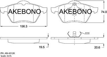 Akebono AN-4312KE - Kit de plaquettes de frein, frein à disque cwaw.fr