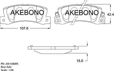 Akebono AN-438WKE - Kit de plaquettes de frein, frein à disque cwaw.fr