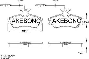 Akebono AN-4324WKE - Kit de plaquettes de frein, frein à disque cwaw.fr