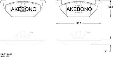 Akebono AN-4320KE - Kit de plaquettes de frein, frein à disque cwaw.fr