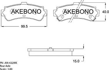 Akebono AN-432WK - Kit de plaquettes de frein, frein à disque cwaw.fr