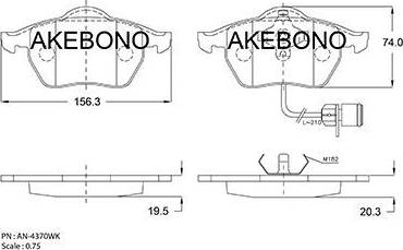 Akebono AN-4370WK - Kit de plaquettes de frein, frein à disque cwaw.fr