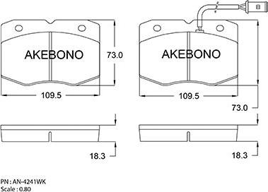 Akebono AN-4296WK - Kit de plaquettes de frein, frein à disque cwaw.fr