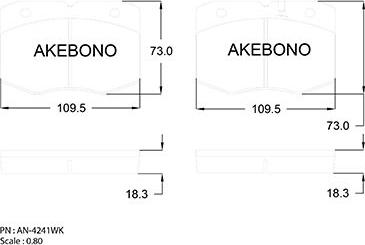 Akebono AN-4241WK - Kit de plaquettes de frein, frein à disque cwaw.fr