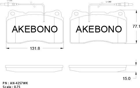 Akebono AN-4257WKE - Kit de plaquettes de frein, frein à disque cwaw.fr