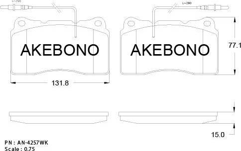 Akebono AN-4257WK - Kit de plaquettes de frein, frein à disque cwaw.fr