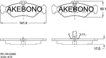 Akebono AN-4266KE - Kit de plaquettes de frein, frein à disque cwaw.fr