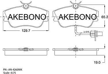 Akebono AN-4260WKE - Kit de plaquettes de frein, frein à disque cwaw.fr