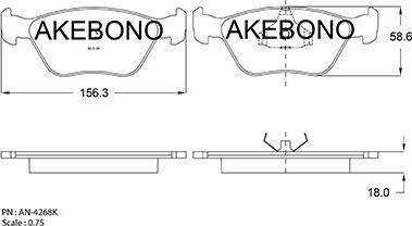 Akebono AN-4268KE - Kit de plaquettes de frein, frein à disque cwaw.fr