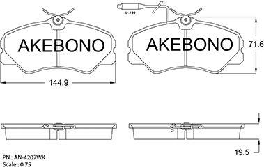 Akebono AN-4207WKE - Kit de plaquettes de frein, frein à disque cwaw.fr