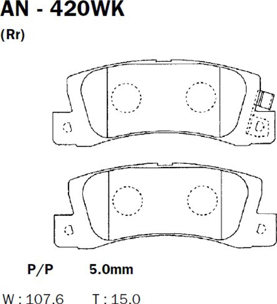 Akebono AN-420WK - Kit de plaquettes de frein, frein à disque cwaw.fr