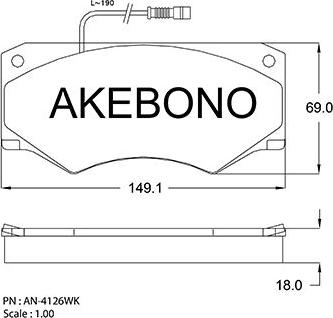 Akebono AN-4216WK - Kit de plaquettes de frein, frein à disque cwaw.fr