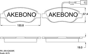 Akebono AN-4285WK - Kit de plaquettes de frein, frein à disque cwaw.fr