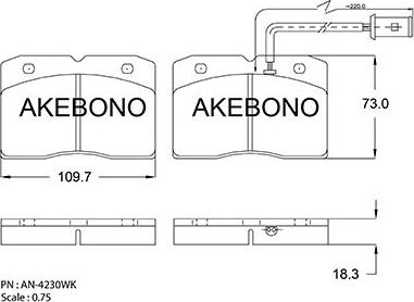 Akebono AN-4230WK - Kit de plaquettes de frein, frein à disque cwaw.fr