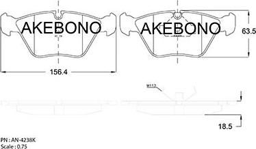 Akebono AN-4238KE - Kit de plaquettes de frein, frein à disque cwaw.fr