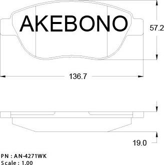 Akebono AN-4271KE - Kit de plaquettes de frein, frein à disque cwaw.fr