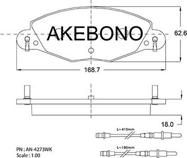 Akebono AN-4273WKE - Kit de plaquettes de frein, frein à disque cwaw.fr