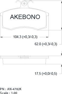 Akebono AN-4782K - Kit de plaquettes de frein, frein à disque cwaw.fr