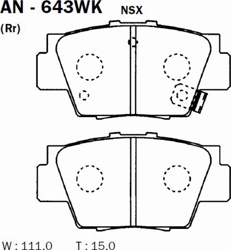 Akebono AN643WK - Kit de plaquettes de frein, frein à disque cwaw.fr