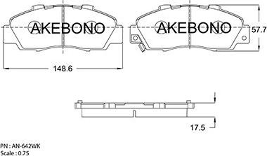 Akebono AN-642WK - Kit de plaquettes de frein, frein à disque cwaw.fr