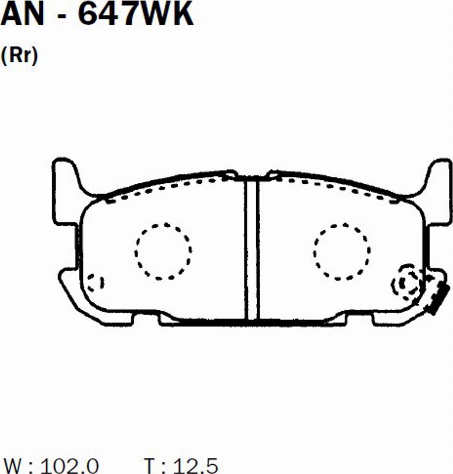 Akebono AN-647WK - Kit de plaquettes de frein, frein à disque cwaw.fr