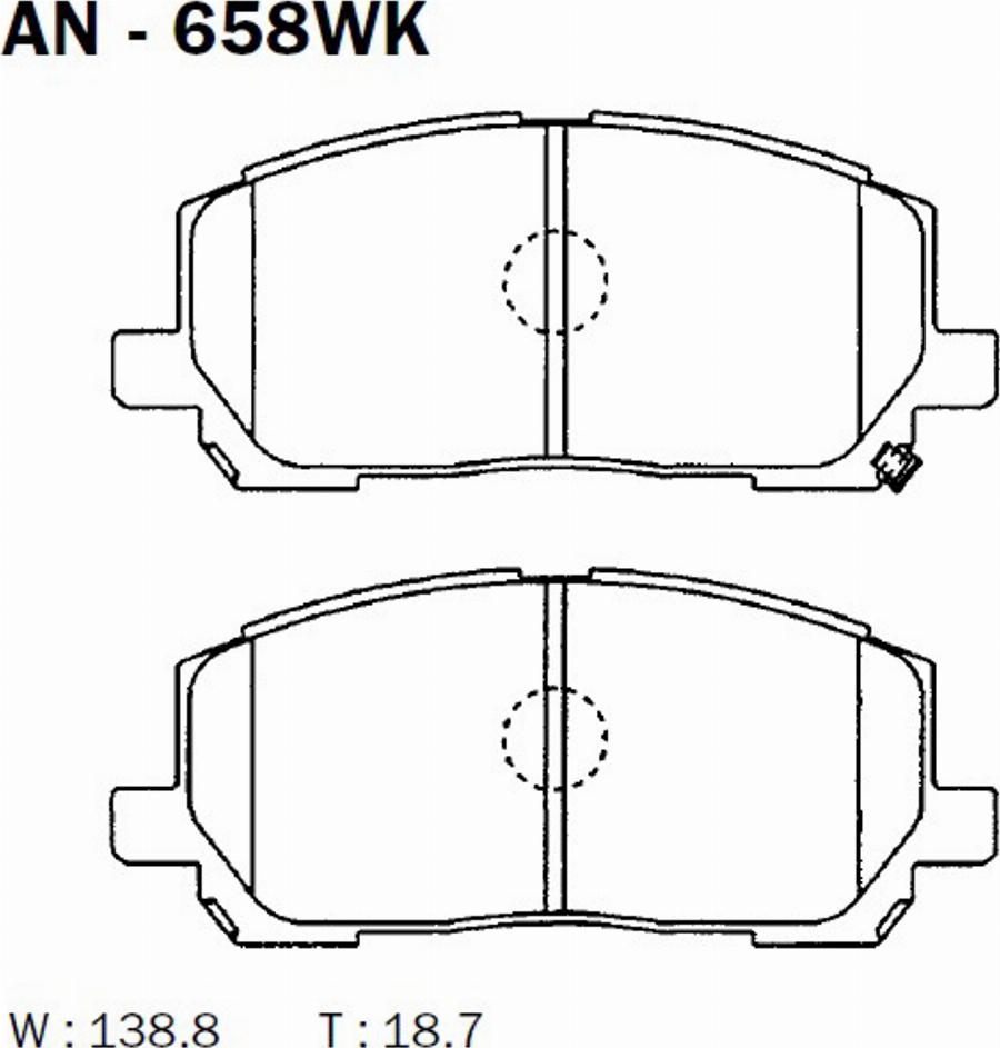 Akebono AN-658WK - Kit de plaquettes de frein, frein à disque cwaw.fr