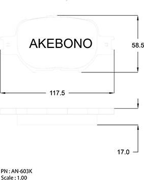 Akebono AN-603KE - Kit de plaquettes de frein, frein à disque cwaw.fr