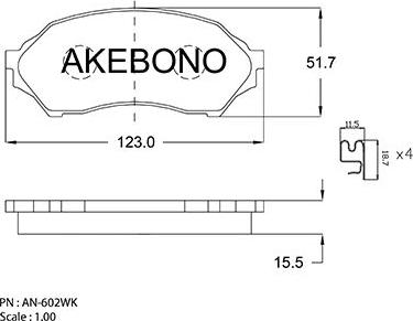 Akebono AN-602WK - Kit de plaquettes de frein, frein à disque cwaw.fr