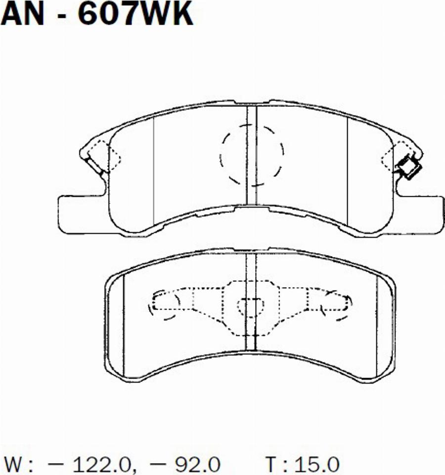 Akebono AN607WK - Kit de plaquettes de frein, frein à disque cwaw.fr