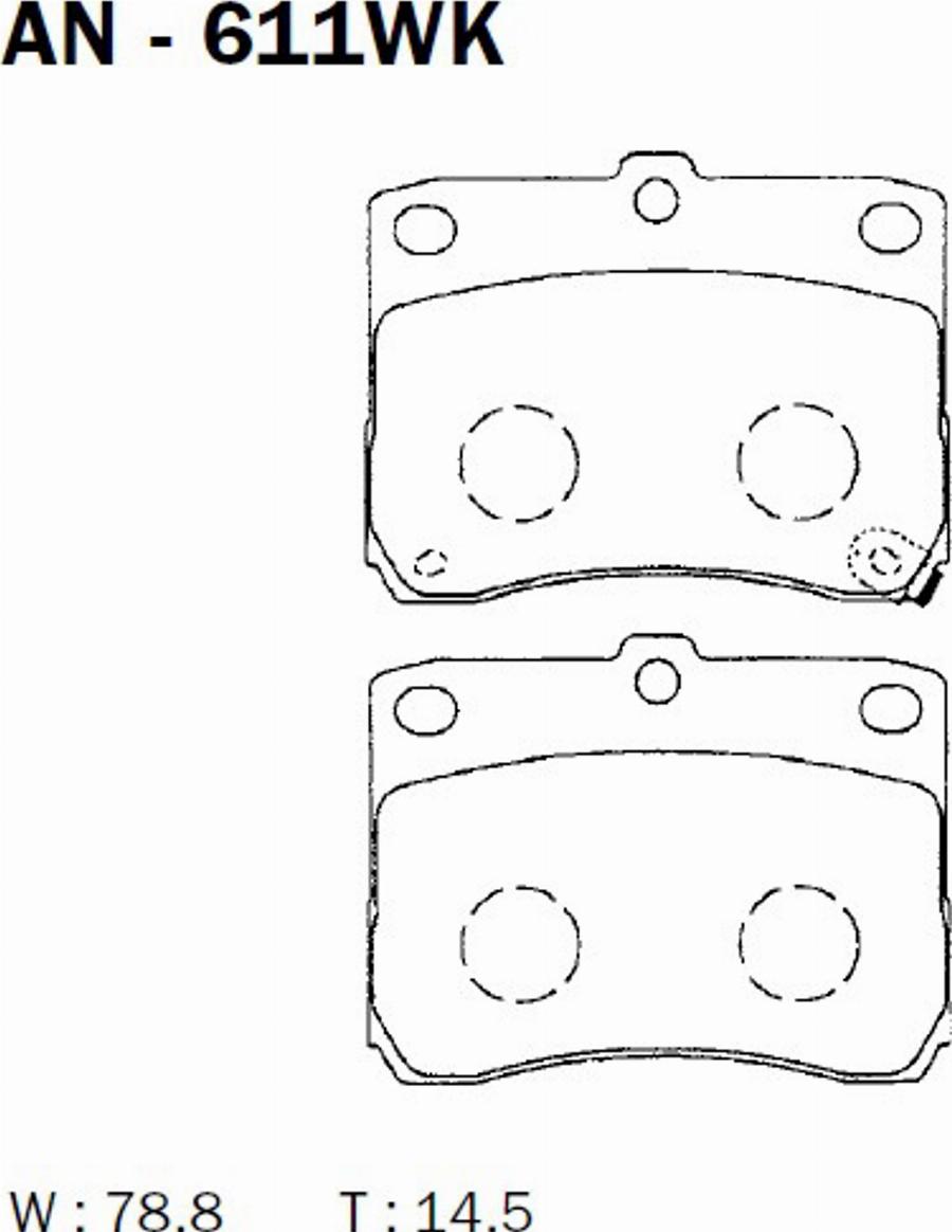 Akebono AN611WK - Kit de plaquettes de frein, frein à disque cwaw.fr