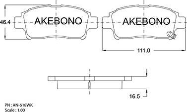 Akebono AN-618WK - Kit de plaquettes de frein, frein à disque cwaw.fr