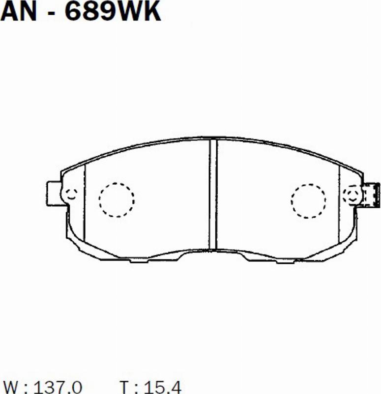 Akebono AN689WK - Kit de plaquettes de frein, frein à disque cwaw.fr