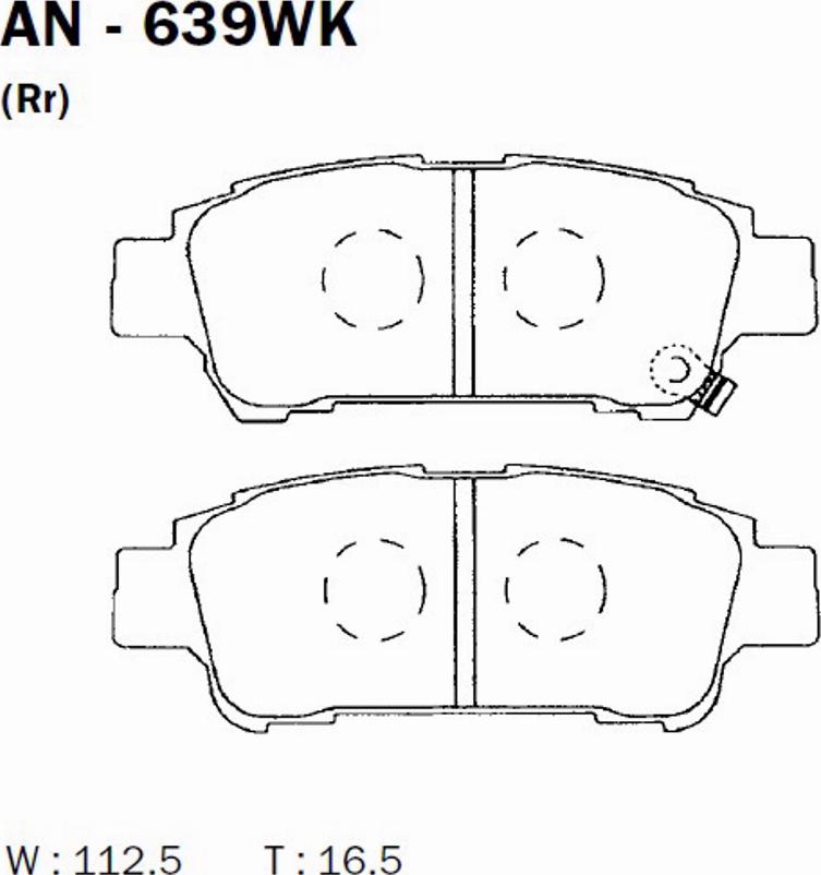 Akebono AN-639WK - Kit de plaquettes de frein, frein à disque cwaw.fr