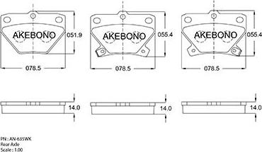 Akebono AN-635WKE - Kit de plaquettes de frein, frein à disque cwaw.fr