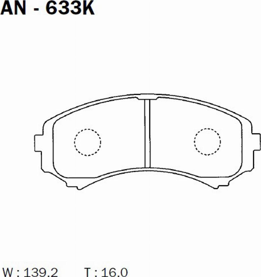 Akebono AN-633K - Kit de plaquettes de frein, frein à disque cwaw.fr