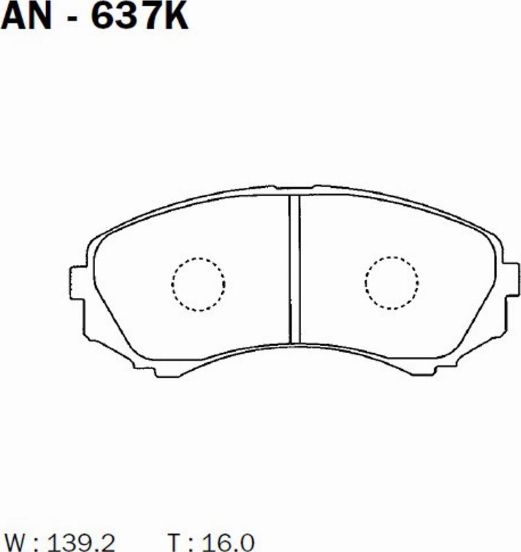 Akebono AN637K - Kit de plaquettes de frein, frein à disque cwaw.fr