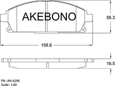 Akebono AN-629K - Kit de plaquettes de frein, frein à disque cwaw.fr