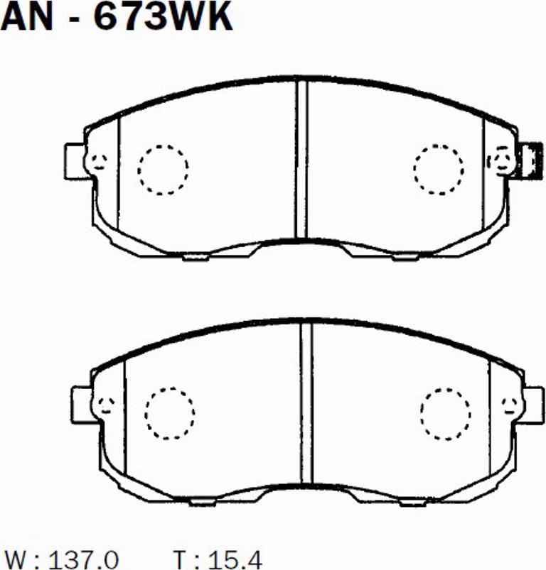 Akebono AN-673WK - Kit de plaquettes de frein, frein à disque cwaw.fr