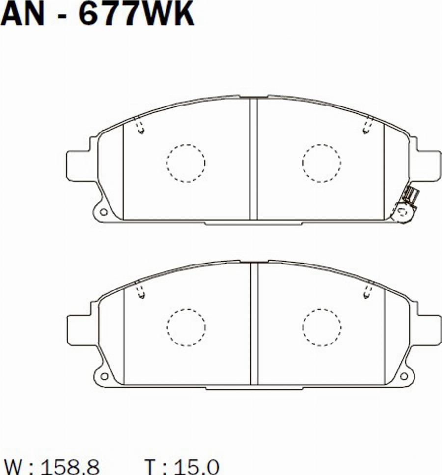 Akebono AN-677WK - Kit de plaquettes de frein, frein à disque cwaw.fr