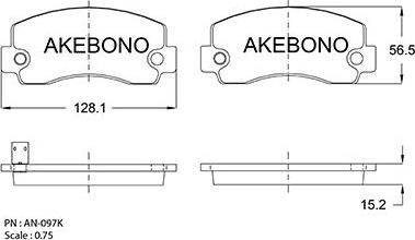 Akebono AN-097KE - Kit de plaquettes de frein, frein à disque cwaw.fr