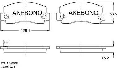 Akebono AN-097K - Kit de plaquettes de frein, frein à disque cwaw.fr