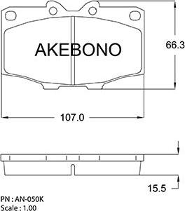 Akebono AN-050KE - Kit de plaquettes de frein, frein à disque cwaw.fr