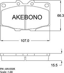 Akebono AN-050K - Kit de plaquettes de frein, frein à disque cwaw.fr