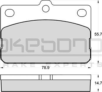 Akebono AN-023K - Kit de plaquettes de frein, frein à disque cwaw.fr