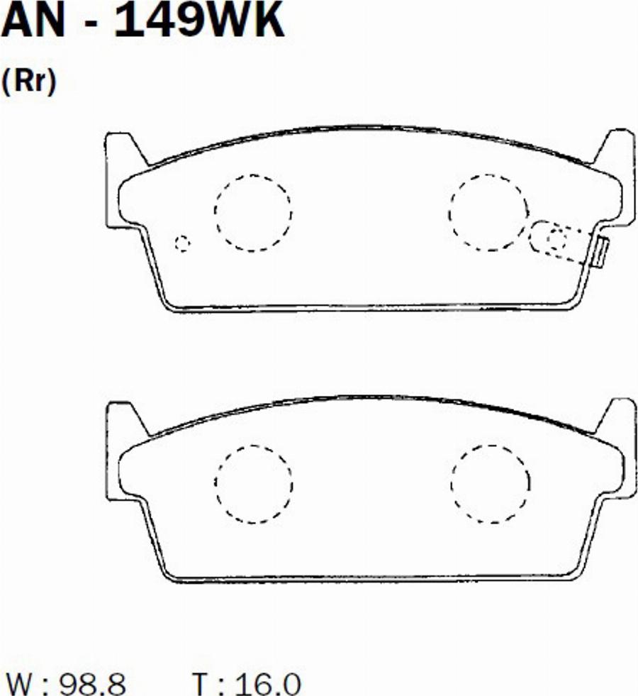 Akebono AN-149WK - Kit de plaquettes de frein, frein à disque cwaw.fr