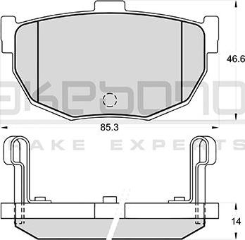 Akebono AN-141WK - Kit de plaquettes de frein, frein à disque cwaw.fr