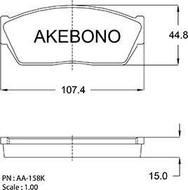 Akebono AN-158KE - Kit de plaquettes de frein, frein à disque cwaw.fr