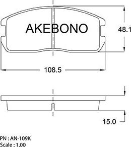 Akebono AN-109KE - Kit de plaquettes de frein, frein à disque cwaw.fr