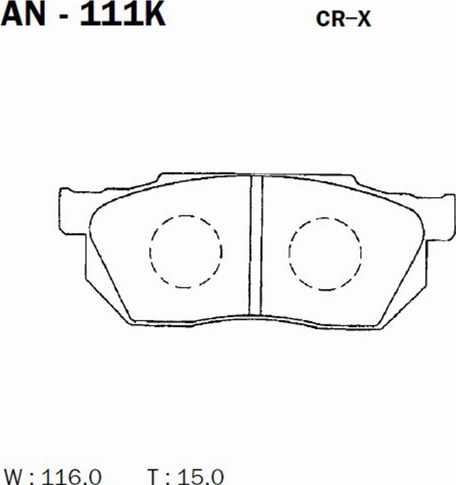 Akebono AN-111K - Kit de plaquettes de frein, frein à disque cwaw.fr